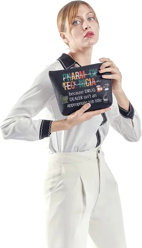 Vista 6 de ZJXHPO Pharmacy Tech Survival Kit RX Neceser Técnico de Farmacia Bolsa de Maquillaje con Cremallera Farmacia Tech Apreciación Regalo, BL Pharmacy
