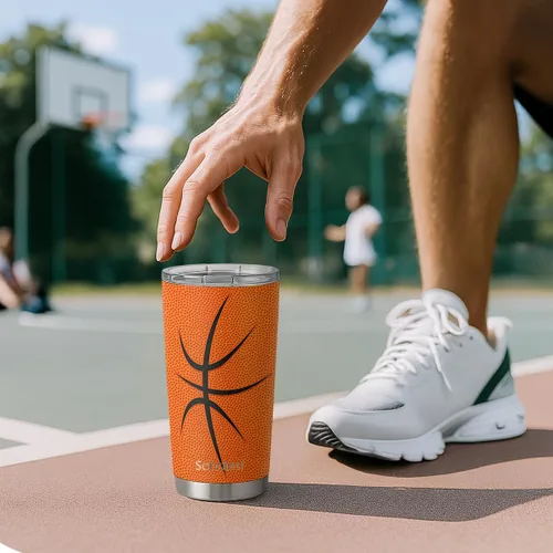 Vista 7 de SANDJEST Vaso de baloncesto con aislamiento de acero inoxidable de 20 onzas, taza de café de viaje, vasos deportivos, regalos para amantes