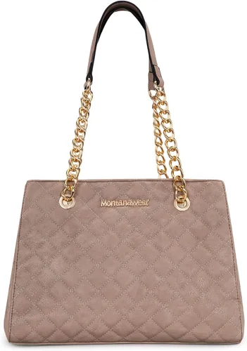 Vista 3 de Montana West Bolso de mano mediano para mujer, con cadena acolchada, bolso de hombro