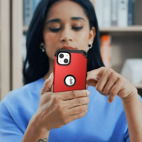 Vista 8 de Ankoe Funda para iPhone 14 Plus, resistente, protección contra caídas, policarbonato duro, silicona suave, combo híbrido de protección contra