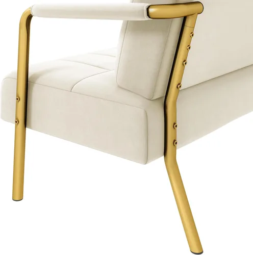 Vista 8 de Yaheetech Sillón decorativo de terciopelo de 30 pulgadas con marco dorado