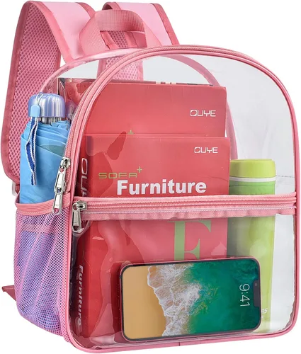 Vista 13 de Paxiland Mochila transparente resistente, 16 x 13 x 7 pulgadas, bolsa