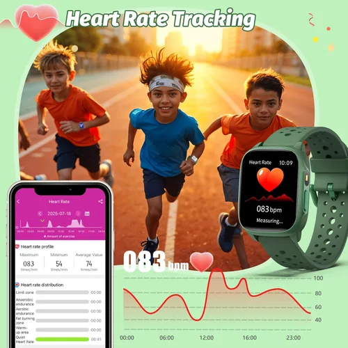 Vista 5 de Reloj para niños con 140 modos deportivos, rastreador de fitness para niños de 1.5 pulgadas, reloj inteligente para niñas, no requiere