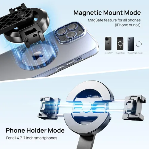 Vista 2 de Fourpillars Trípode magnético portátil para selfie stick de 54" para iPhone