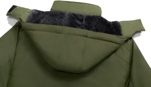 Vista 8 de Chaqueta de esquí impermeable de montaña para hombre, rompevientos de invierno, cálida, con capucha, para snowboard