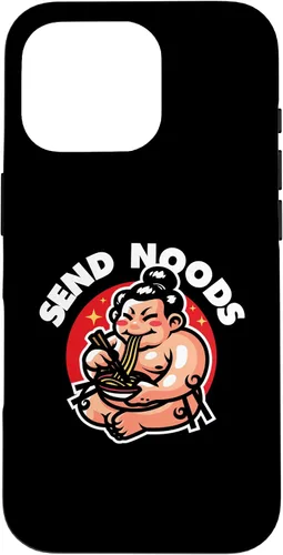 Vista 20 de iPhone 16 Funny Send Noods Sumotori Eating Noodle Japan Sumo Case