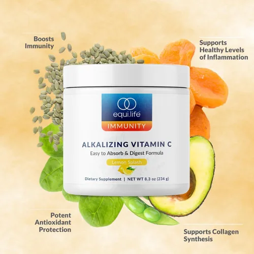 Vista 3 de EquiLife Suplemento alcalinizante de vitamina C, 2500 mg por porción, polvo de fácil absorción para apoyo inmunológico, con magnesio, calcio