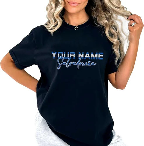 Vista 11 de Ligthuy - Camisa bordada con nombre personalizado de El Salvador en 3D, camiseta con la bandera de El Salvador para hombres y mujeres, camisetas