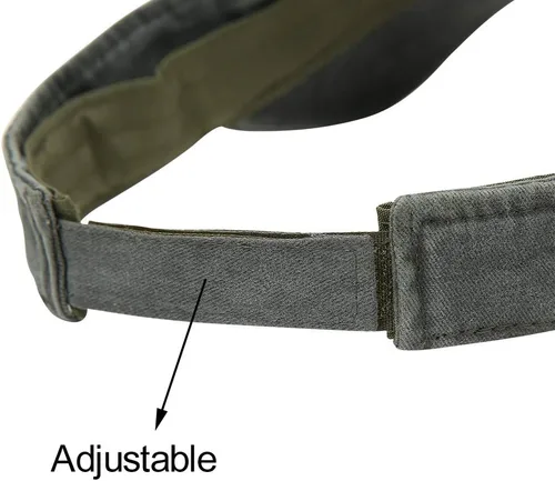 Vista 4 de Gorras Deportivas con Visera Solar de Algodón con Parte Superior Abierta para Hombres y Mujeres Verde militar