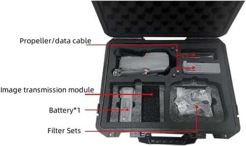 Vista 3 de Estuche de almacenamiento duro para DJI Air 3 Drone, funda de transporte impermeable protectora rígida para Air 3 Fly More Combo con controlador DJI
