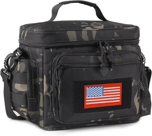 Vista 16 de ATRIPACK Lonchera táctica para hombres, bolsa de almuerzo táctica Molle con correas a prueba de fugas, aislada, para mujeres, comida para adultos