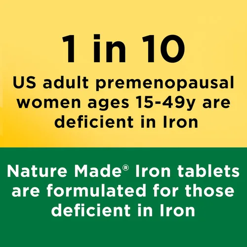Vista 3 de Nature Made Hierro 65 mg (325 mg Sulfato Ferroso) Tabletas, 180 Tabletas