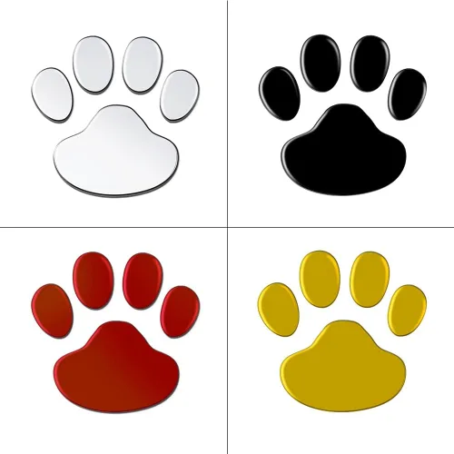Vista 8 de AKOAK 4 calcomanías 3D con estampado de pata de perro, calcomanías para insignia de automóvil, calcomanías para parachoques de ventana de automóvil