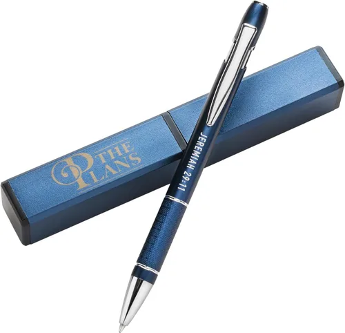 Vista 5 de Christian Art Gifts Bolígrafo de Punta de Bola Mediano Premium Retráctil con Escrituras Bíblicas en Estuche Protector Marrón para Hombres y Mujeres