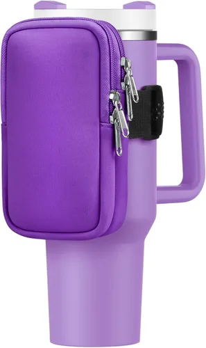 Vista 9 de Bolsa para botella de agua para Stanley Cup de 40 onzas, 30 onzas, bolsa para botella de agua para correr, tarjetas, llaves, teléfono, accesorios