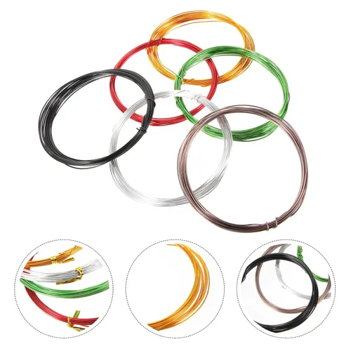 Vista 4 de Yardwe Bonsái árbol modelado alambre 6pcs soporte línea aluminio para tejer metal valla poste titular