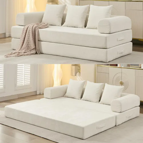 Vista 16 de WILLIAMSPACE Sofá modular para sala de estar, moderno sofá modular tapizado en forma de L de 4 plazas con puertos de carga USB y reposabrazos