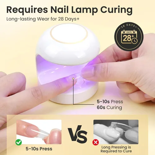 Vista 5 de LIONVISON Gel de pegamento de diamantes de imitación: fuerte adhesivo de curado UV para puntas de uñas a presión y diamantes de imitación, más de 28