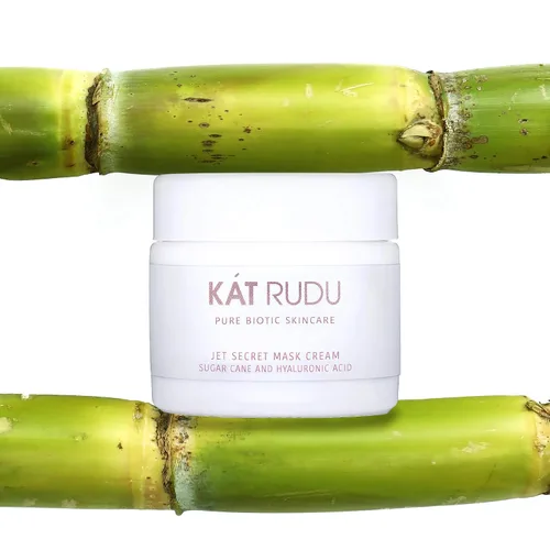 Vista 3 de Kat Rudu Jet Secret Crema facial hidratante facial con ácido hialurónico y vitamina C, estimulante de colágeno, para piel grasa, propensa al acné