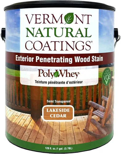 Vista 30 de Vermont Natural Coatings PolyWhey - Tinte penetrante exterior - Cedro dorado - Galón