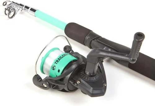 Vista 7 de Kit de pesca con caña, carrete predistribuido, aparejos, ganchos, estuche de transporte con cremallera