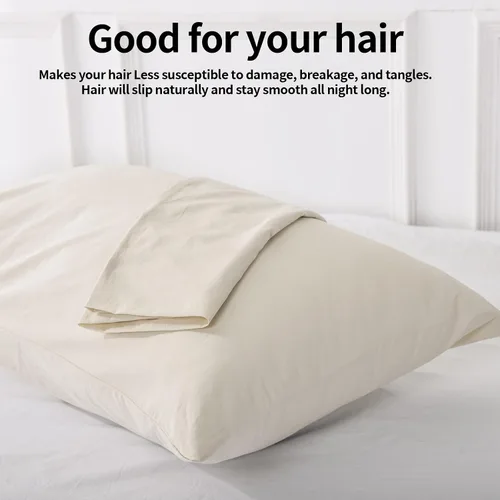 Vista 3 de NEXHOME PRO Juego de 2 fundas de almohada estándar 100% algodón orgánico, cierre de sobre, tacto de lino texturizado natural, suave y duradero