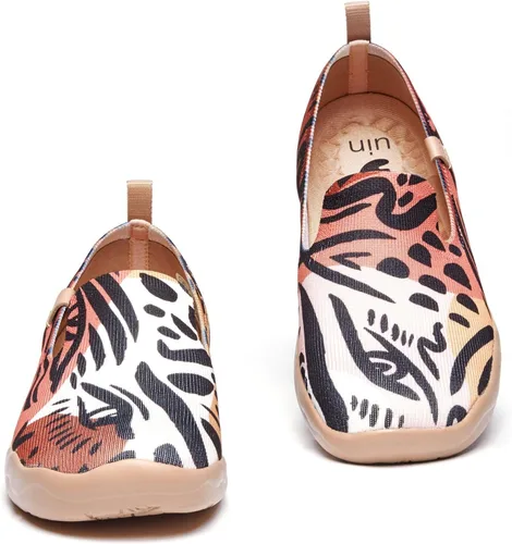 Vista 3 de UIN Mocasines casuales para mujer, de viaje, pintados, para caminar, ligeros, cómodos, de lona, tenis de moda