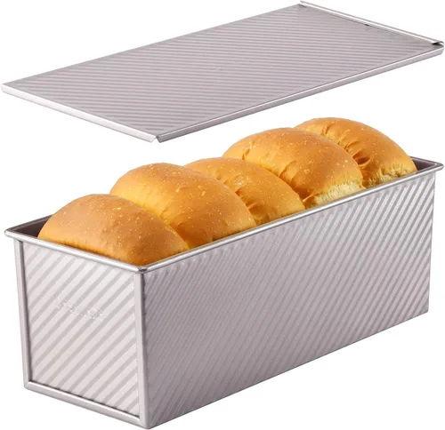 Vista 9 de CHEFMADE - Molde con tapa para pan, antiadherente, de acero de carbono, duradero, para hornear, para pastel de carne