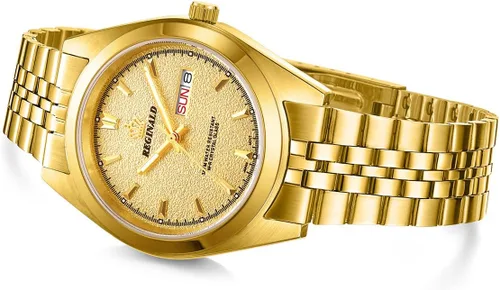 Vista 8 de PASOY Fashion Men's All Gold Watch Unisex Diamonds Steel Ultra Thin Case Quartz Silver Roman Date Week Wrist Watch 37mm oro reloj de pulsera