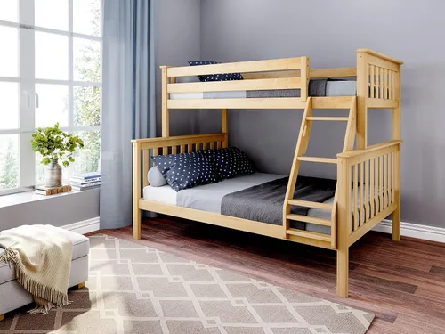 Vista 34 de Max & Lily - Litera, marco de cama individual sobre cama matrimonial para niños, color azul. Climb with Confidence, Sturdiness Redefined