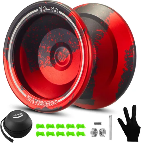 Vista 6 de yoyo Profesional, Yoyo Metálico Sensible para Principiantes, Yoyos No Sensibles para Adultos con Kits de Rodamientos No Sensibles, Guante y 10