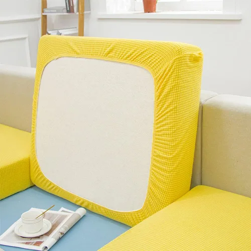 Vista 7 de Fundas de cojín de sofá impermeables para sofá, fundas de asiento de sofá de jacquard elástico, protector de muebles para mascotas y niños Azul