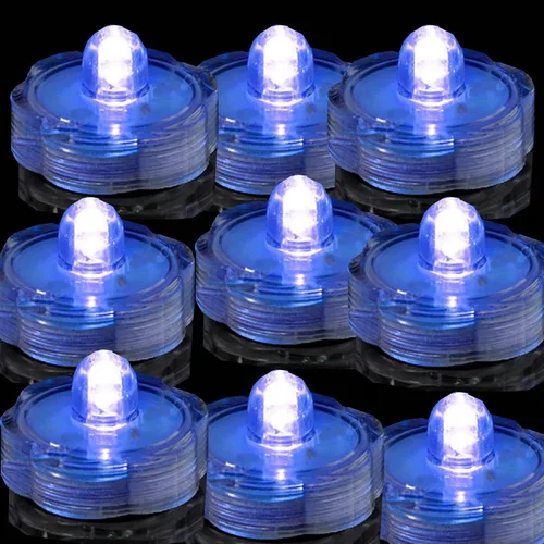 Vista 5 de Luces led muy brillantes, sumergibles, color té, para fiestas, bodas Azul