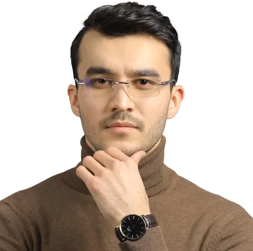 Vista 6 de LUFF Premium Computer Reading Glasses Blue Light Blocking Diamond Cut Edge Design Spectacle Readers for Men