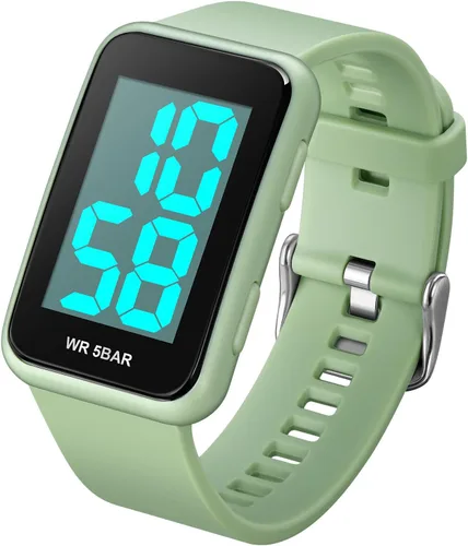 Vista 3 de Reloj digital LED para hombre, simple atmosférico, rectangular, deportivo, impermeable, luminoso, para exteriores