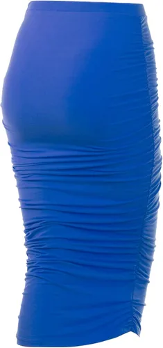Vista 3 de Doublju - Falda larga de tubo, ajustada, con pliegues, para mujer, tallas extra