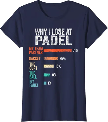 Vista 35 de Why I Lose at Padel Funny Game Padel Hombres Mujeres Camiseta de Padel