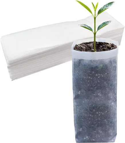 Vista 11 de Belit 50 piezas de 26 cm de alto bolsas de cultivo de vivero profundas, macetas de plantas no tejidas para el inicio de plantas enraizadas, Negro