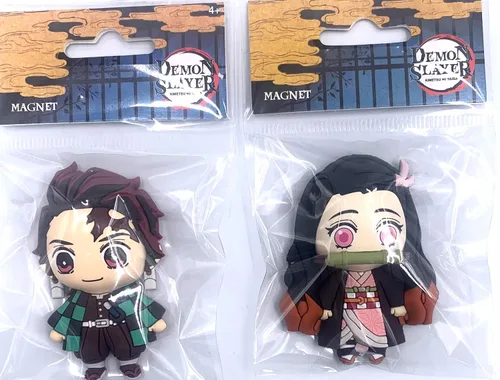 Vista 7 de Kimetsu no Yaiba Demon Slayer Tanjiro Kamado y Nezuko Kamado – Juego de 2 imanes de espuma 3D Demon Slayer – Paquete de imanes de manga de anime