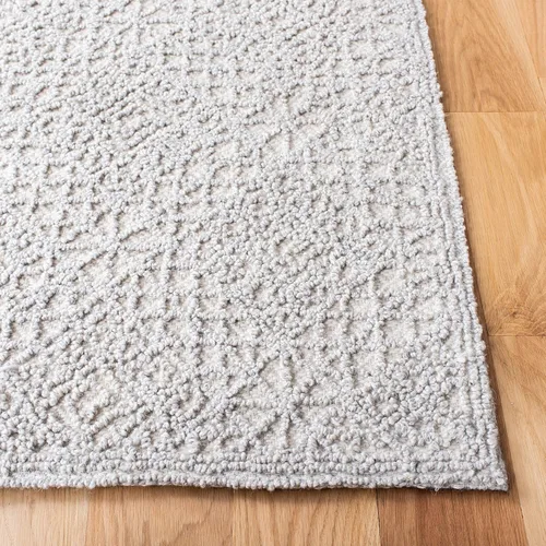 Vista 2 de SAFAVIEH Trace Collection - Alfombra decorativa de 2 pies 6 pulgadas x 4 pies, gris y gris, lana hecha a mano, ideal para zonas de alto tráfico
