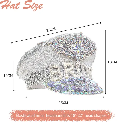 Vista 2 de Ulrica Bride Hats with Rhinestone,Disco Hat for Bachelorette Party Decorations,Sparkle Cowboy Cowgirl Hat for Adult Women