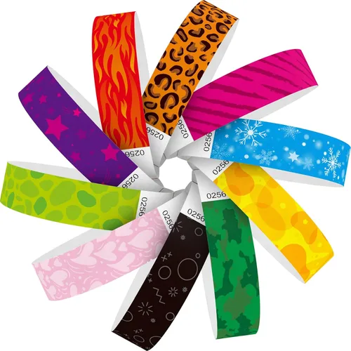 Vista 29 de Tyvek - Pulseras para eventos, diseño creativo de color, pulseras de papel de 3/4 pulgadas, paquete de 250 unidades para fiestas, agrupaciones, Negro