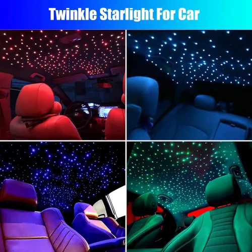 Vista 6 de Car Home Starlight Headliner Star - Kit de luces de techo parpadeantes y activadas por sonido, 200 unidades, 0.03 pulgadas x 9.8 pies, RGBW 16 W