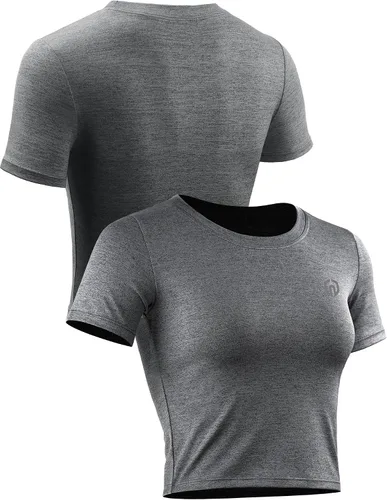 Vista 3 de NELEUS Camiseta corta sin mangas para mujer, ajuste seco, atlética, para correr, paquete de 3