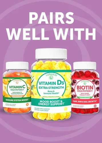 Vista 9 de Lunakai Vitaminas prenatales 17 en 1 fabricadas en Estados Unidos para mujeres con hierro y ácido fólico, deliciosas gomitas prenatales diarias