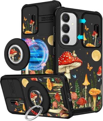 Vista 23 de Funermei Funda para teléfono Samsung Galaxy A15 5G - [2 en 1] Funda para teléfono de mujeres lindas chicas, diseño femenino de mariposa negra