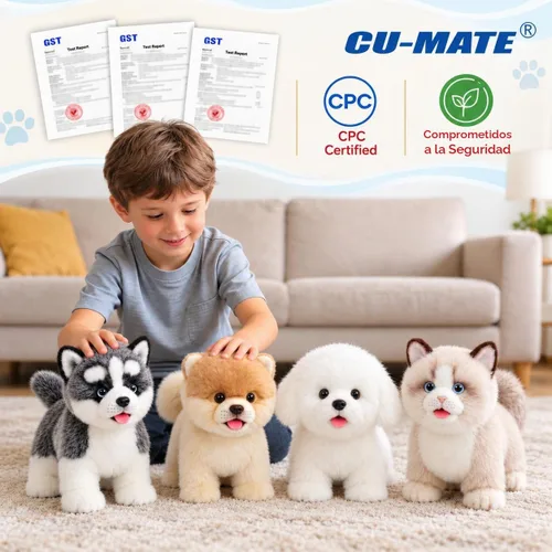 Vista 7 de CU-MATE Juguetes eléctricos de peluche Akita de 12 pulgadas, juguete electrónico de peluche para perro, robot interactivo Wuffy Puppy, caminar