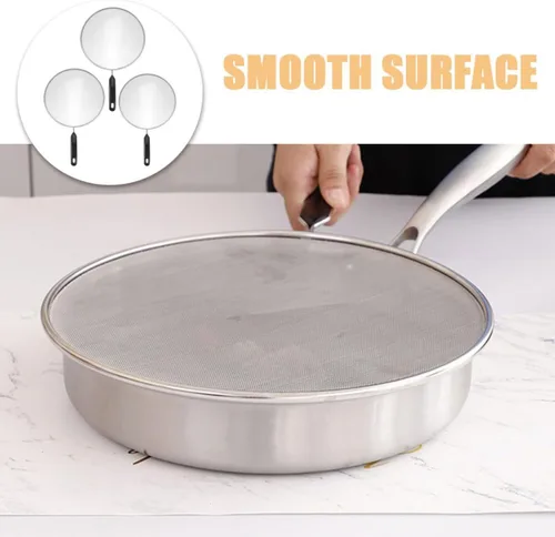 Vista 9 de Splatter Screen with Handle 3pcs Stainless Steel for Kitchen Cooking
