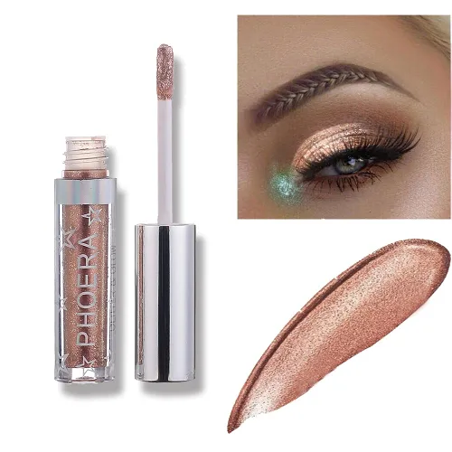 Vista 11 de Sombra de ojos con purpurina, maquillaje para ojos líquido, brillante, colores claros, lápiz en barra brillante, de larga duración, impermeable, A102