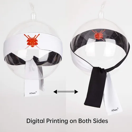 Vista 24 de Diadema reversible de guerrero, Bushido Hachimaki para karate, Halloween, sushi
